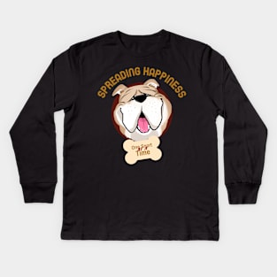 Spreading Happiness, One Snort at a Time: Bulldog Lover Kids Long Sleeve T-Shirt